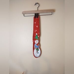 Holidays Festive Red Snowman/Snow Flakes Christmas Tie